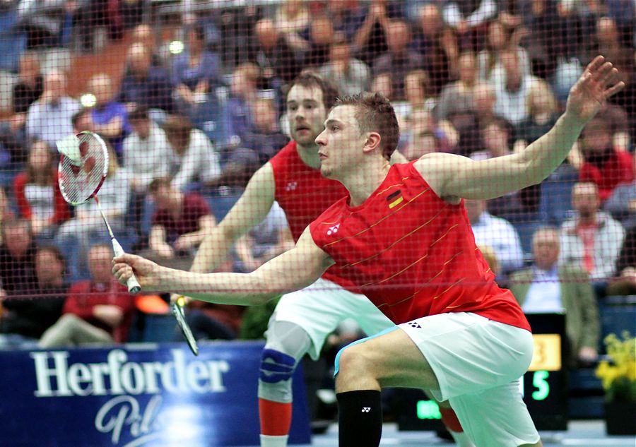 Raphael Beck und Peter Käsbauer, © Badmintonfotos von Frank Kossiski